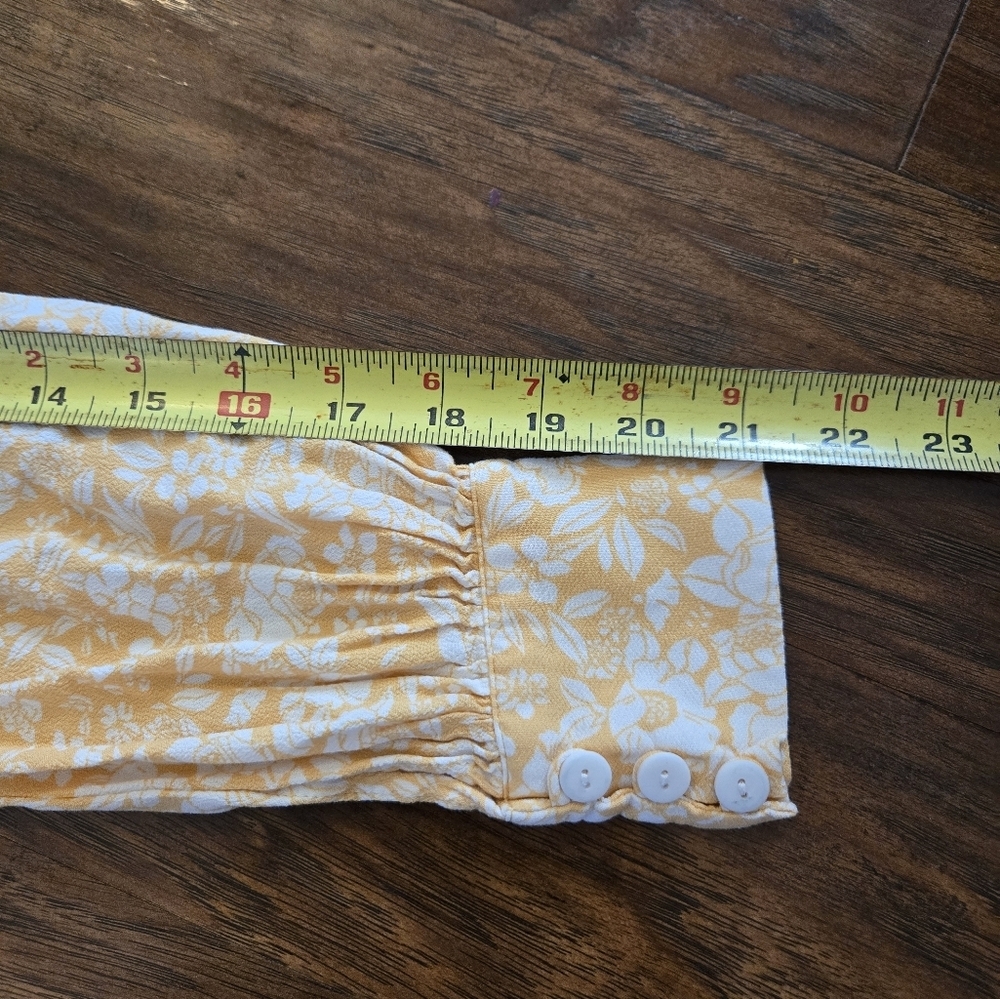 Skylar + Madison V neck Long Sleeve Orange Floral Dress - Picture 6 of 9
